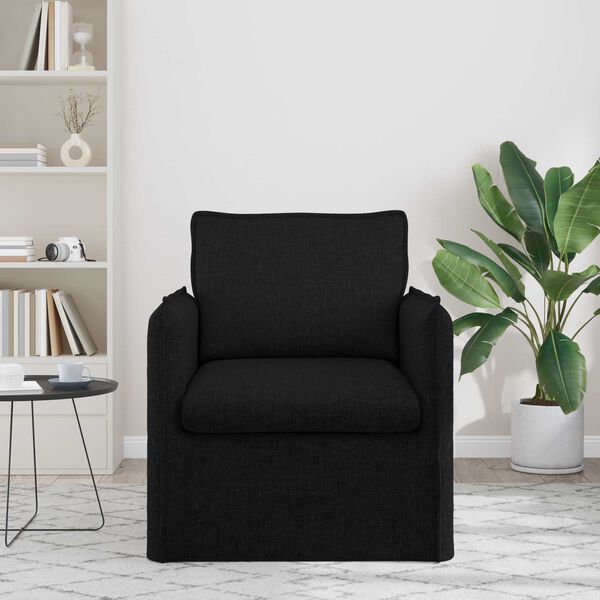 vidaXL Pohovka Čern&aacute; Celkov&eacute; rozměry: 75 x 82 x 85 cm (&Scaron; x H x V)