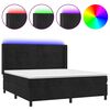 vidaXL Box spring postel s matrac&iacute; a LED čern&aacute; 180x200 cm samet
