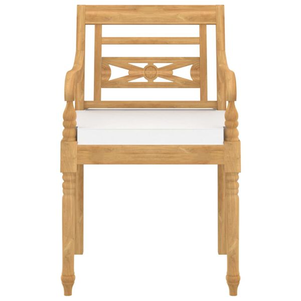 vidaXL Židle Batavia 6 ks s podu&scaron;kami masivn&iacute; teakov&eacute; dřevo