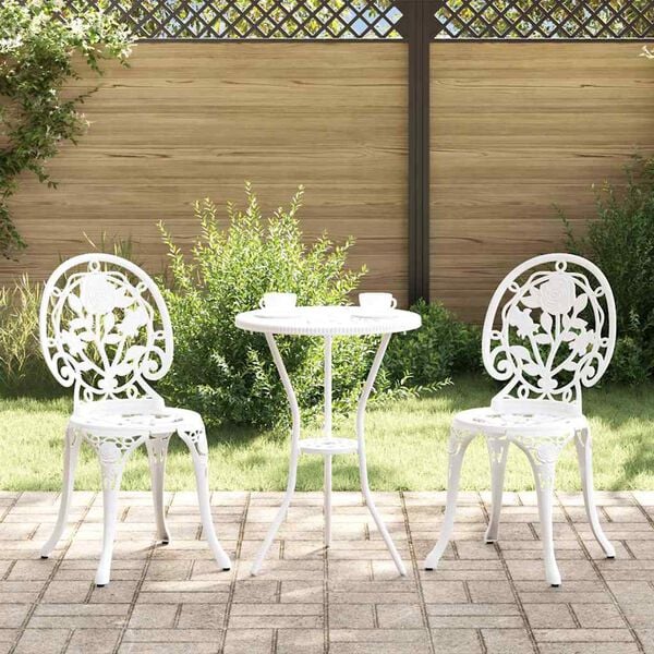 vidaXL Zahradn&iacute; bistro set 3 pcs B&iacute;l&aacute; Hlin&iacute;k