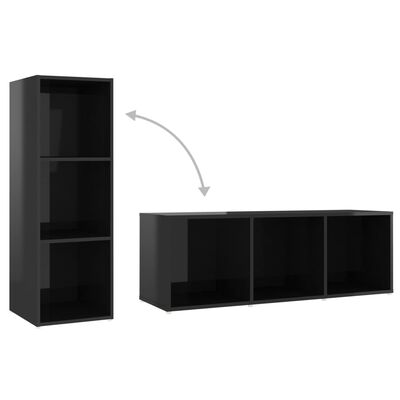 vidaXL TV stolek černý s vysokým leskem 107 x 35 x 37 cm dřevotříska