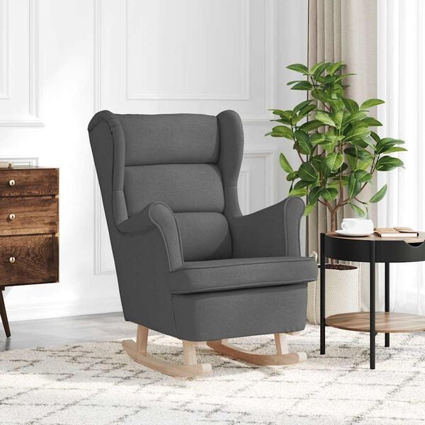 vidaXL Houpací křeslo tmavě šedé 74 x 90 x 102 cm textil