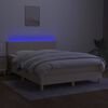 vidaXL Box spring postel s matrac&iacute; a LED kr&eacute;mov&aacute; 140x200 cm textil