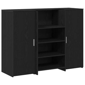 vidaXL Recepčn&iacute; stůl čern&yacute; dub 135x50x103,5 cm kompozitn&iacute; dřevo