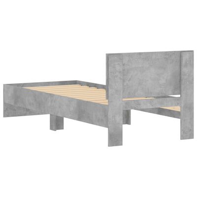 vidaXL Rám postele s čelem betonově šedý 75 x 190 cm kompozitní dřevo