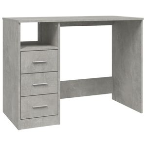 vidaXL Psac&iacute; stůl se z&aacute;suvkami betonově &scaron;ed&yacute; 102x45x148 cm kompozit