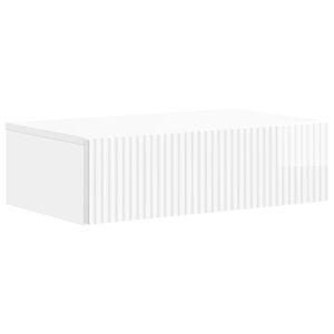 vidaXL N&aacute;stěnn&yacute; bočn&iacute; stůl B&iacute;l&aacute; s vysok&yacute;m leskem 59 x 34,5 x 17 cm