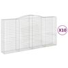 vidaXL Klenut&eacute; gabionov&eacute; ko&scaron;e 10ks 400x50x200/220cm pozinkovan&eacute; železo