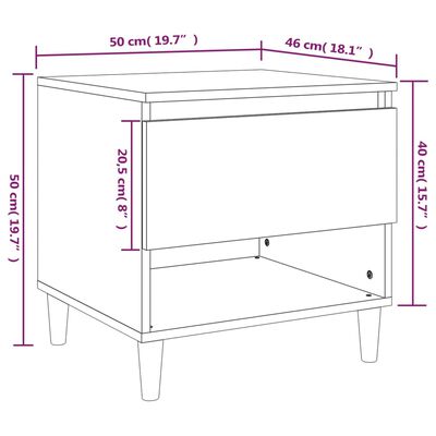 vidaXL Noční stolek bílý 50 x 46 x 50 cm kompozitní dřevo