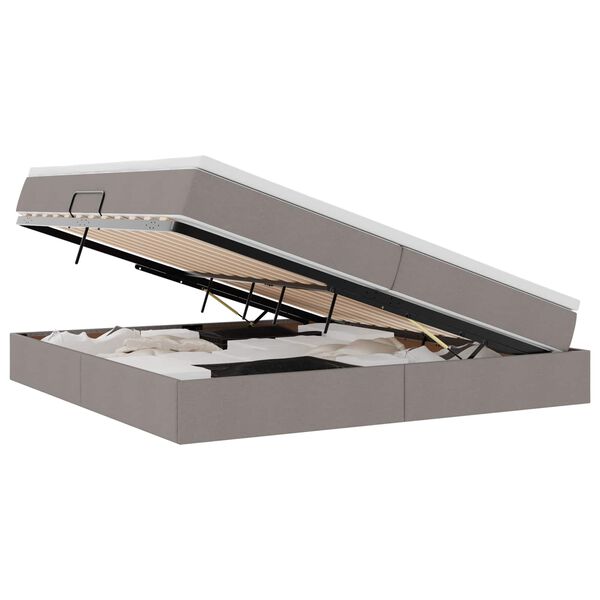 vidaXL Postel s &uacute;ložn&yacute;m prostorem a matrac&iacute; Taupe 200 x 200 cm