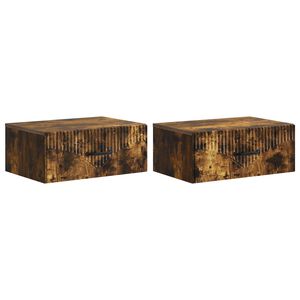 vidaXL N&aacute;stěnn&yacute; nočn&iacute; stolek 2 pcs Kouřov&yacute; dub 49 x 34,5 x 20 cm