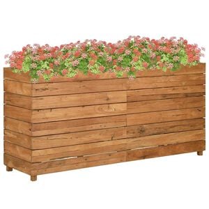 vidaXL Vyv&yacute;&scaron;en&yacute; z&aacute;hon 150x40x72 cm recyklovan&eacute; teakov&eacute; dřevo a ocel