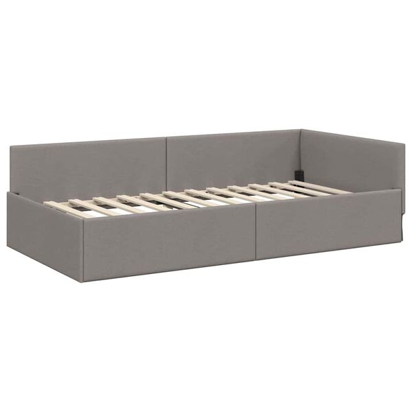 vidaXL Rohov&yacute; r&aacute;m postele s čelo Taupe 90 cm x 190 cm samet
