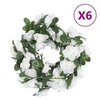 vidaXL Umělé květinové girlandy 6 ks bílé 240 cm