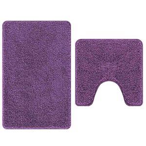vidaXL Sada protiskluzov&yacute;ch koupelnov&yacute;ch rohož&iacute; 2 pcs Fialov&aacute; PP