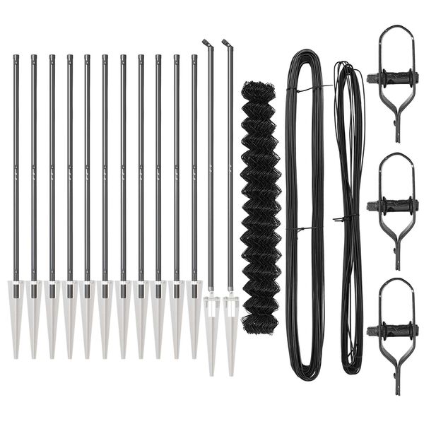 vidaXL Plotov&yacute; sloupek. &Scaron;ed&aacute; 25 x 1,6 m (60 x 60 mm s&iacute;ť) Ocel a PVC