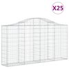 vidaXL Klenut&eacute; gabionov&eacute; ko&scaron;e 25ks 200x30x100/120cm pozinkovan&eacute; železo