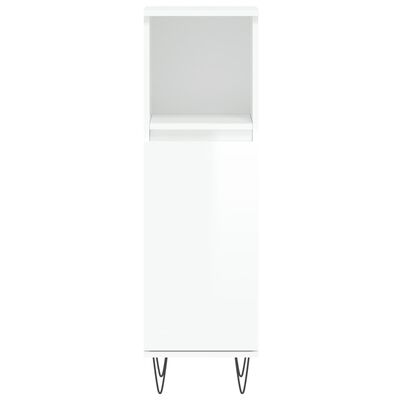 vidaXL 3dílný set koupelnového nábytku lesklý bílý kompozitní dřevo