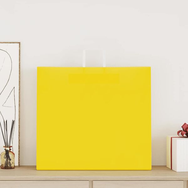 vidaXL Pap&iacute;rov&eacute; ta&scaron;ky 50 ks s uchy Žlut&aacute; 54x15x49 cm