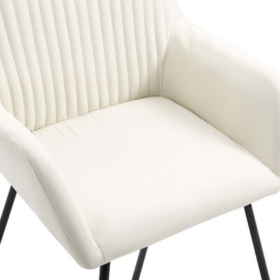 vidaXL Jídelní židle 2 ks krémové textil