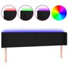 vidaXL Čelo postele s LED čern&eacute; 183 x 16 x 78/88 cm textil