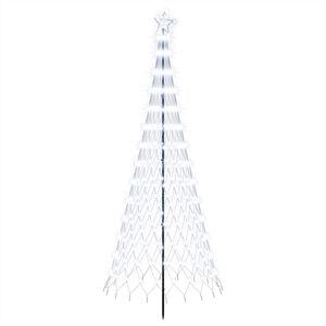 vidaXL LED v&aacute;nočn&iacute; strom 250 cm 290 LED Studen&aacute; b&iacute;l&aacute; Železo Čern&aacute;