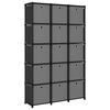 vidaXL V&yacute;stavn&iacute; police 15 přihr&aacute;dek s boxy čern&aacute; 103x30x175,5cm textil