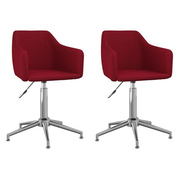 vidaXL Otočn&eacute; j&iacute;deln&iacute; židle 2 ks v&iacute;nov&eacute; textil