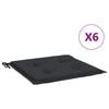 vidaXL Podu&scaron;ky na zahradn&iacute; židli 6 ks čern&eacute; 50x50x3 cm l&aacute;tka oxford