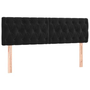 vidaXL Čela postele čern&aacute; 160x7x78/88 cm samet