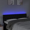 vidaXL Čelo postele s LED čern&eacute; 160 x 7 x 78/88 cm textil
