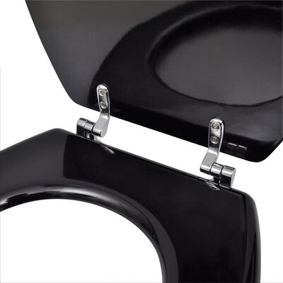 vidaXL WC sedátko MDF s víkem jednoduchý design černé