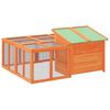 vidaXL Králíkárna hnědá 144 x 123 x 67,5 cm masivní borové dřevo