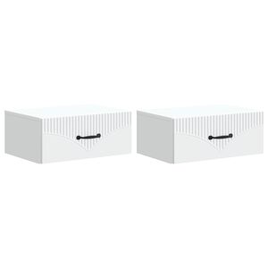 vidaXL N&aacute;stěnn&yacute; nočn&iacute; stolek se z&aacute;suvkou 2 pcs B&iacute;l&aacute; 49 x 34,5 x 20 cm