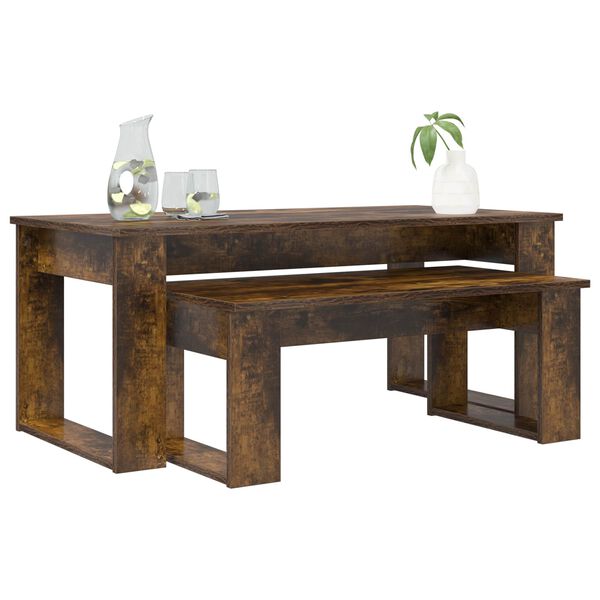 vidaXL Sada konferenčn&iacute;ch stolků 2 pcs Kouřov&yacute; dub kompozitn&iacute; dřevo