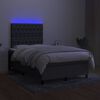 vidaXL Box spring postel s matrac&iacute; a LED tmavě &scaron;ed&aacute; 120x190 cm textil