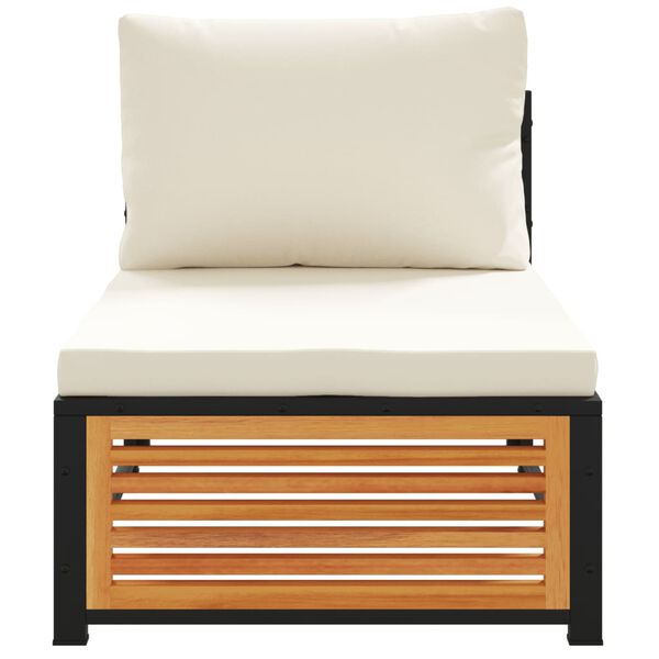 vidaXL Zahradní pohovka bez područek s poduškami masivní akácie