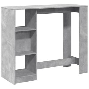 vidaXL Barov&yacute; stůl s polic&iacute; betonově &scaron;ed&yacute; 124 x 46 x 103,5 cm kompozit