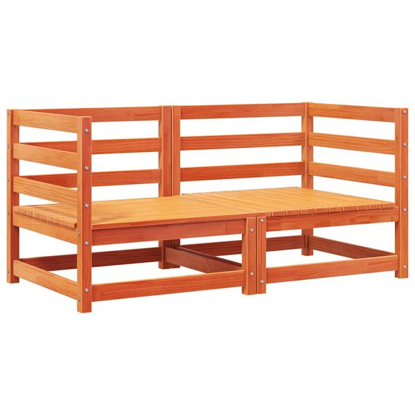 vidaXL Zahradní pohovky rohové s poduškami 2 ks voskově hnědé borovice