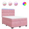 vidaXL Box spring postel s matrac&iacute; růžov&aacute; 140x190 cm samet
