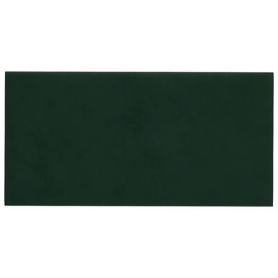 vidaXL Nástěnné panely 12 ks tmavě zelené 30 x 15 cm samet 0,54 m²