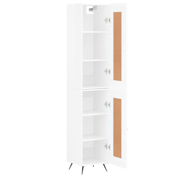 vidaXL Skř&iacute;ň highboard b&iacute;l&aacute; s vysok&yacute;m leskem 34,5x34x180 cm kompozit