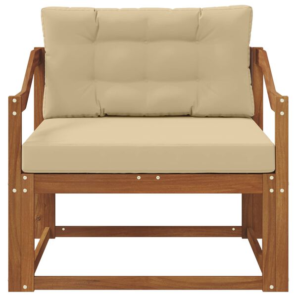 vidaXL Venkovn&iacute; středn&iacute; pohovka Masivn&iacute; ak&aacute;tov&eacute; dřevo Př&iacute;rodn&iacute;