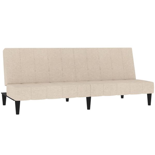 vidaXL 2m&iacute;stn&aacute; rozkl&aacute;dac&iacute; pohovka se stoličkou kr&eacute;mov&aacute; mikrovl&aacute;kno