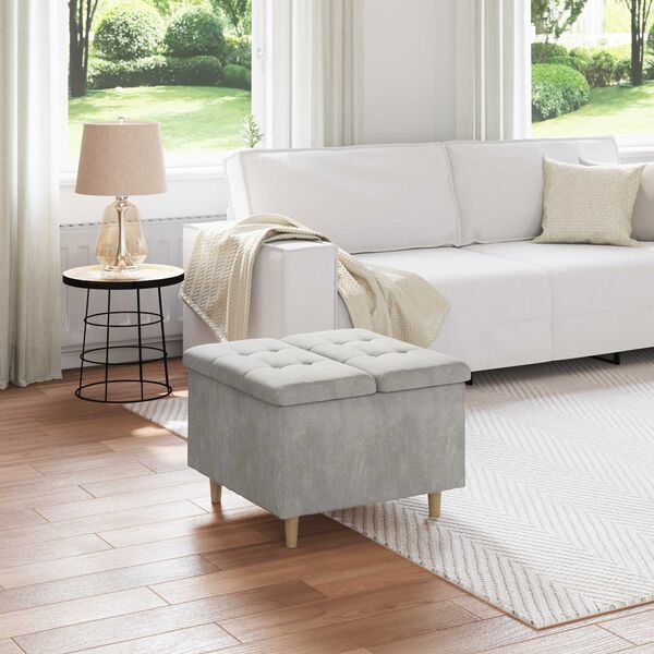 vidaXL Stolička na knofl&iacute;k Světle &scaron;ed&aacute; 60 x 60 x 45 cm samet