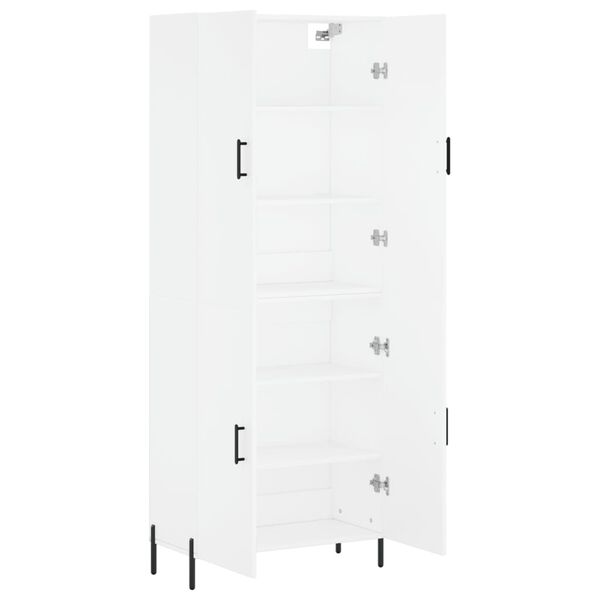 vidaXL Skř&iacute;ň highboard b&iacute;l&aacute; 69,5 x 34 x 180 cm kompozitn&iacute; dřevo