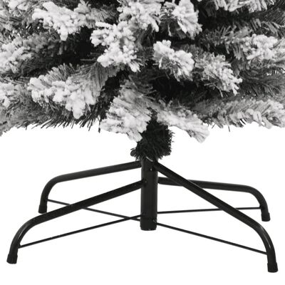 vidaXL Úzký umělý vánoční stromek zasněžený zelený 240 cm PVC