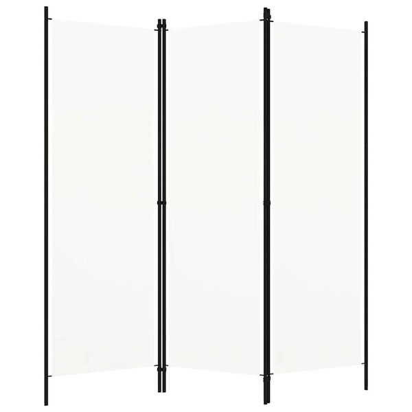 vidaXL 3d&iacute;ln&yacute; parav&aacute;n b&iacute;l&yacute; 150 x 180 cm