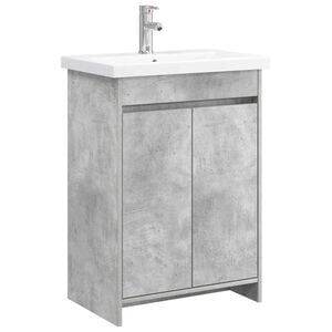 vidaXL Sada koupelnov&eacute;ho n&aacute;bytku Betonově &scaron;ed&aacute; 61 x 40 x 84,5 cm