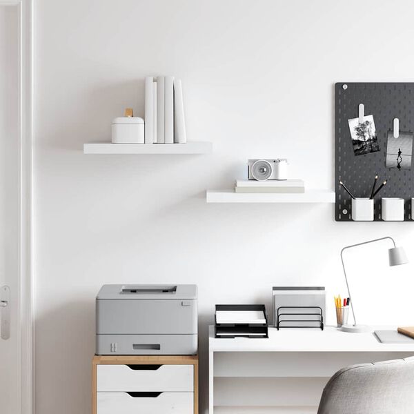 vidaXL Plovouc&iacute; n&aacute;stěnn&eacute; police 2 ks b&iacute;l&eacute; 50 x 23 x 3,8 cm MDF